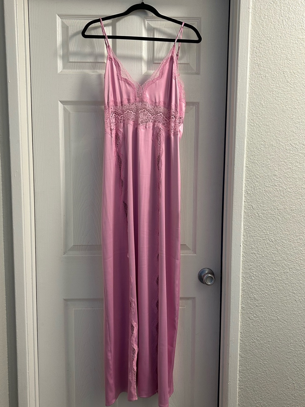 Victoria’s Secret Pink Lace-Trim Long Nightgown